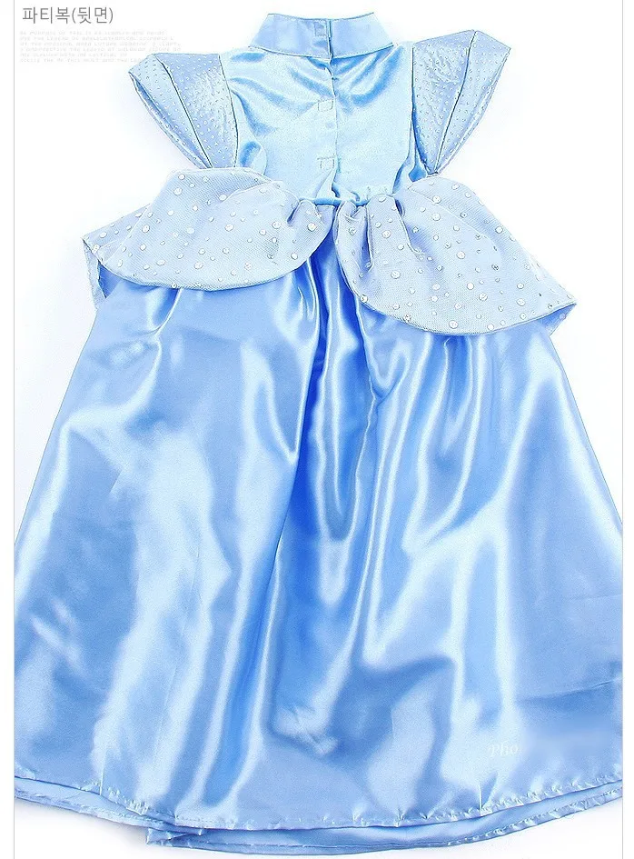 

Party Cosplay Costume Supplier Cute Little Girl Christmas blue Cinderella Skirt Princess Halloween Costumes fancy dress