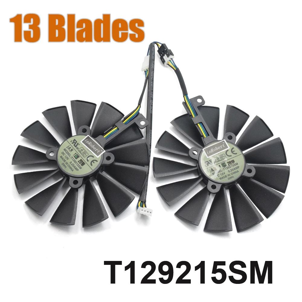 Игровой кулер T129215SM 4PIN GTX 1070Ti 1080Ti новый с 13 лезвиями для ASUS STRIX RX580 4G 8G O8G охлаждающий