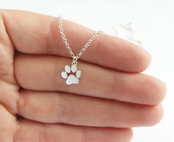 

2016 New Choker Necklace Tassut Cat and Dog Paw Print Animal Jewelry Women Pendant Long Cute Delicate Statement Necklaces