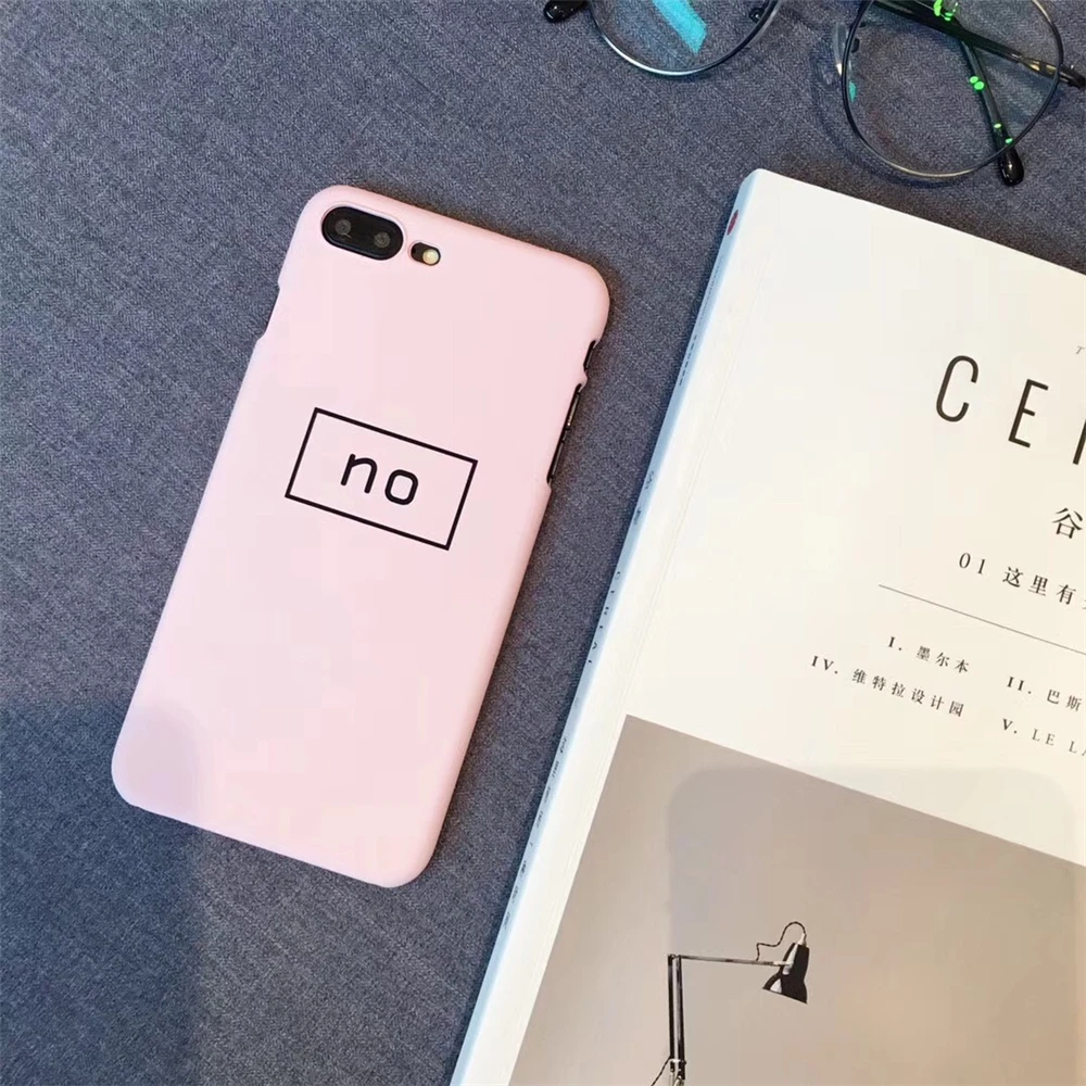 Модный розовый чехол набор текста на телефоне для Iphone 7 матовый 8 6 S Plus NO OH OK с