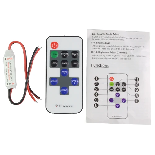 Vacamm Mini 10Key RF беспроводной светодиодный пульт дистанционного управления DC 12 V 6A