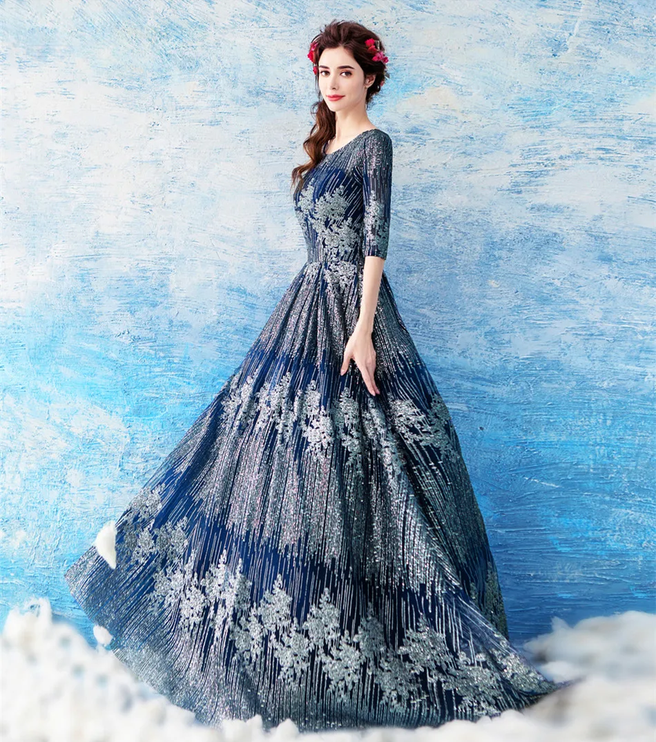 JaneVini Vestidos Роскошные платья с блестками и рукавом до локтя для мамы невесты 2018