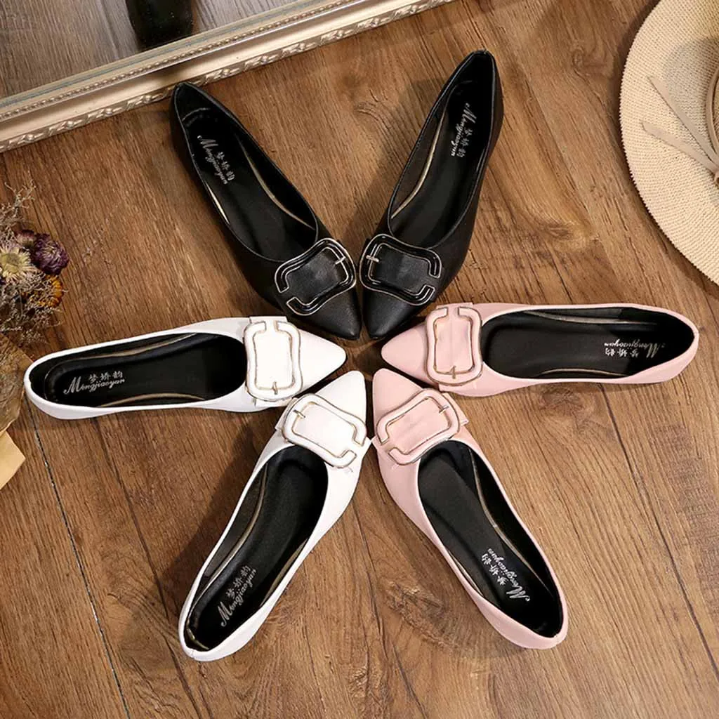 Chaussures femme Женские однотонные повседневные лоферы с острым носком и