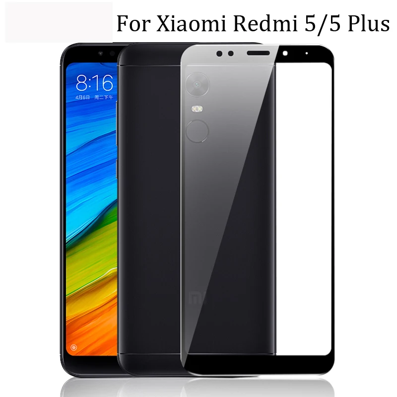 Защитное стекло для Xiaomi Redmi 5 plus защита экрана полное покрытие белый и черный