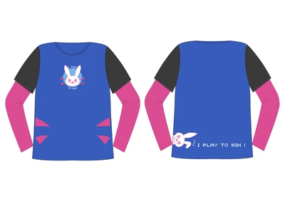 [Сток] игровая футболка с принтом OW D. VA, пуловер с капюшоном, летний топ для косплея - Цвет: As picture