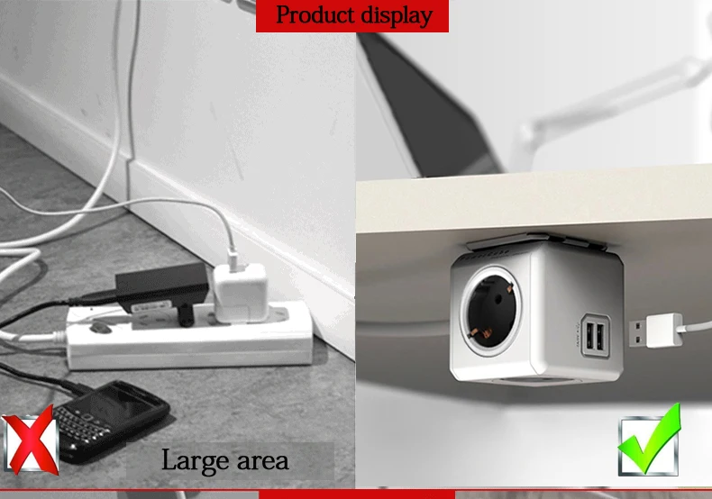 Allocacoc power cube EU Plug power Strip 4 AC адаптер пробки 3680 Вт смарт 2 USB порт зарядное устройство Удлинительный кабель с патроном 1,5 м 3 м