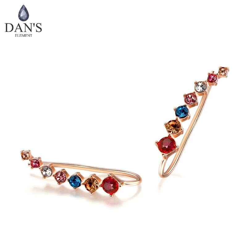 DAN'S ELEMENT Brand Multicolor Stud Earrings Silver/Rose Gold Color Fashion Jewelry For Women Wholesale Drop Shipping DEE527 | Украшения