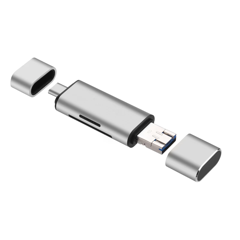 Портативный мини-дизайн очаровательный 3 в 1 кард-ридер usb type C Micro USB 3,0 устройство для чтения карт SD TF Поддержка type C OTG кард-ридер
