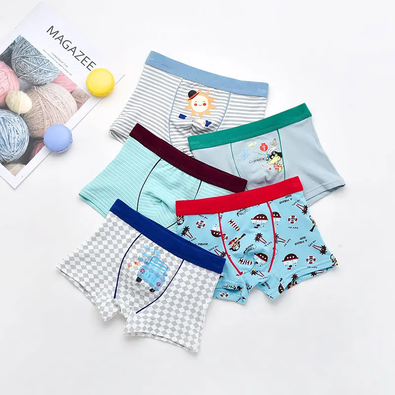 5 шт./лот/ детское хлопковое мягкое нижнее белье для мальчиков детские шорты с