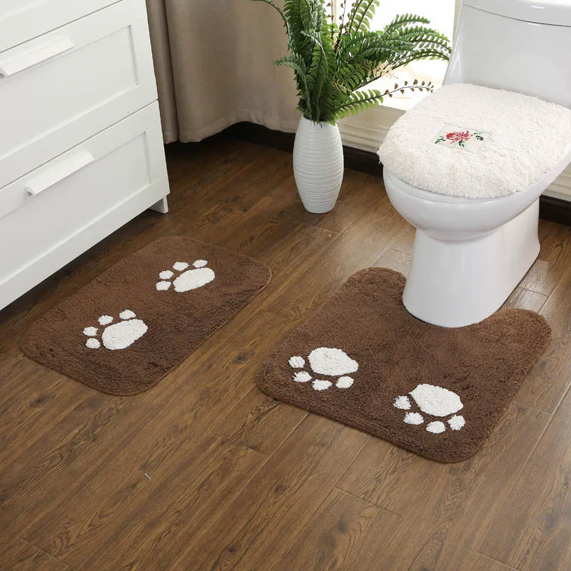 Bathroom Mat Carpet Floor Mats Non-slip Cushion Dustproof Water Uptake Toilet Rug High Quality Cotton Velvet Soft | Дом и сад