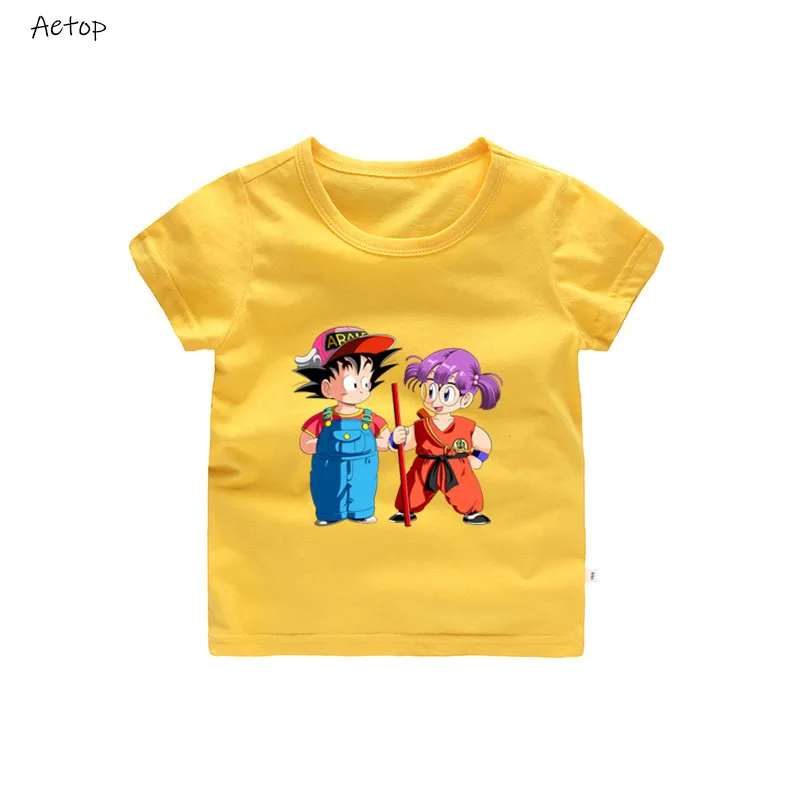 Детская футболка с принтом Arale летние топы с короткими рукавами для маленьких мальчиков и девочек, детская повседневная футболка 040