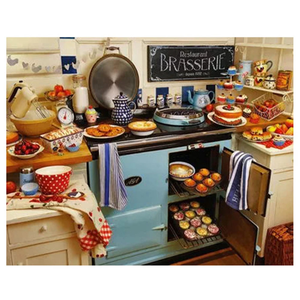 Алмазная 5D Вышивка сделай сам кухонная полноразмерная картина ручной работы