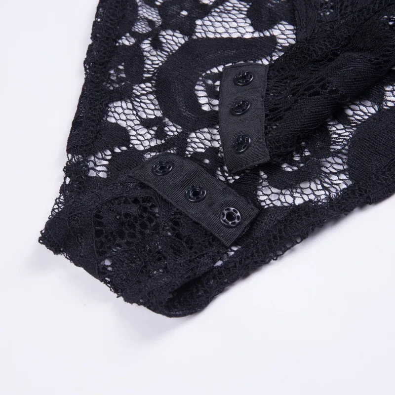 

Sexy Lace See Through Hollow Out Women Sexy Full Sleeve Bodysuits Women Rompers