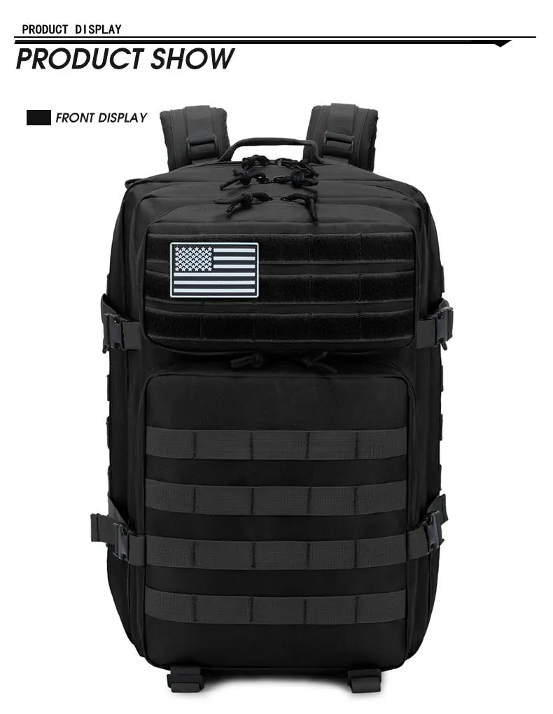 50L Military Tactical Backpack Molle Army Assault Bag Hiking Camping Hunting Backpack Outdoor Waterproof Big Bag Travel Rucksack