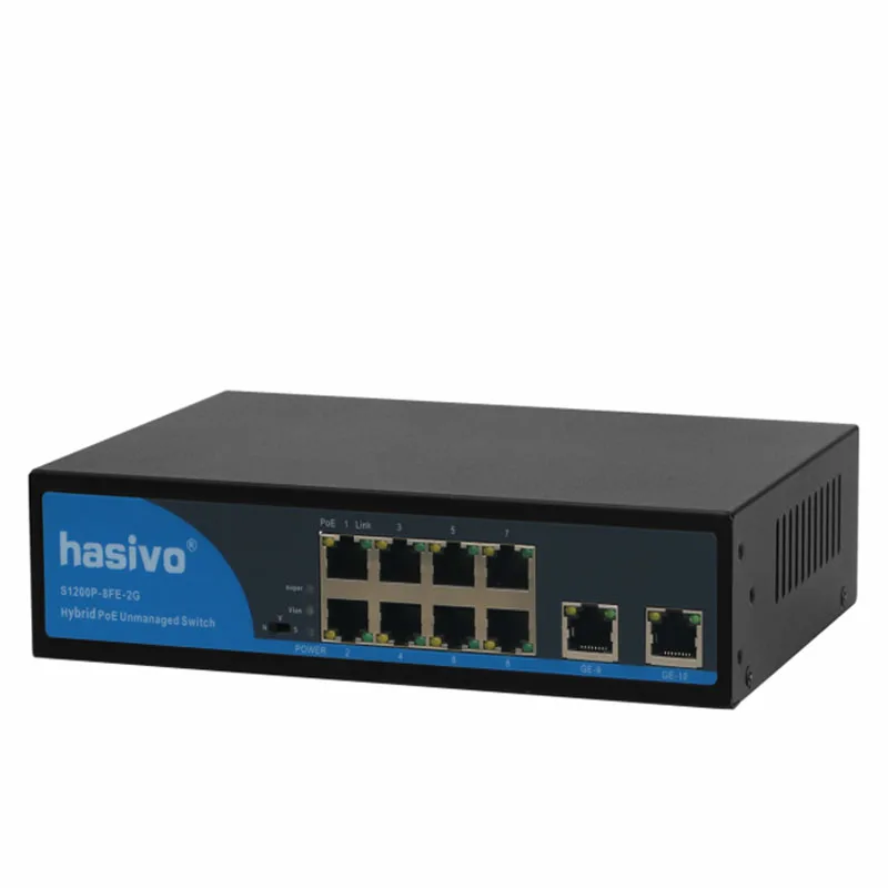 Коммутатор Ethernet PoE с 8 портами RJ45 2 гигабитных коммутатора Uplink 150 Вт|Сетевые