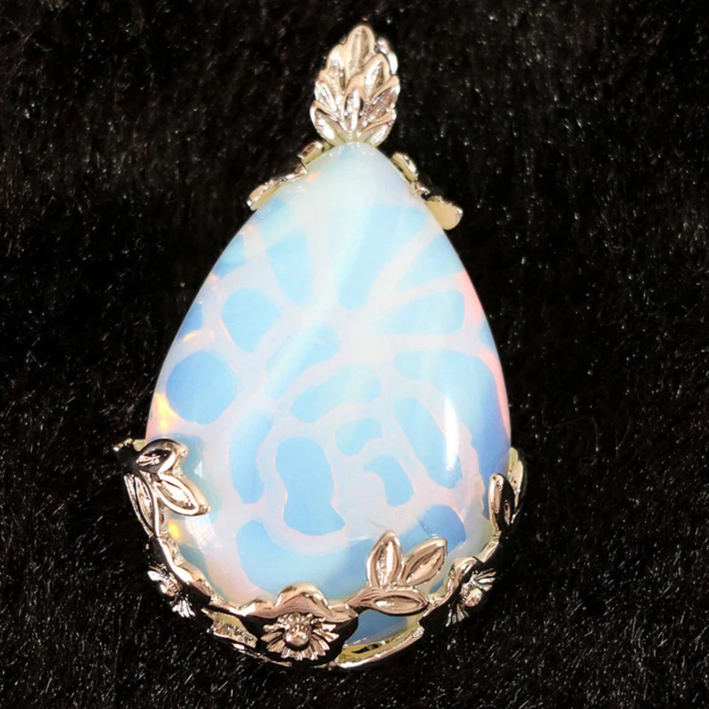 2pcs wholesale price 27*30mm teardrop opal waterdrop shape pendant fit diy long chain jewelry necklaces for women pendants B865 | Украшения