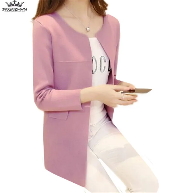 

tnlnzhyn 2019 Spring Autumn Women long Knit Sweater Cardigan Women Casual O-neck Long Sleeve Loose Knitted Cardigan Y1064