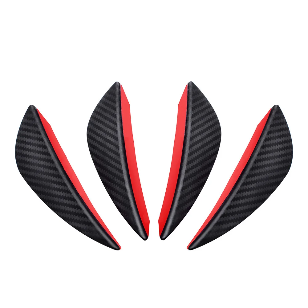 SPEEDWOW Универсальный 4 шт./компл. Fit переднего бампера v-стиля Углеродное Волокно сплиттер ласты утки валентности) убирает второй подбородок спойлер