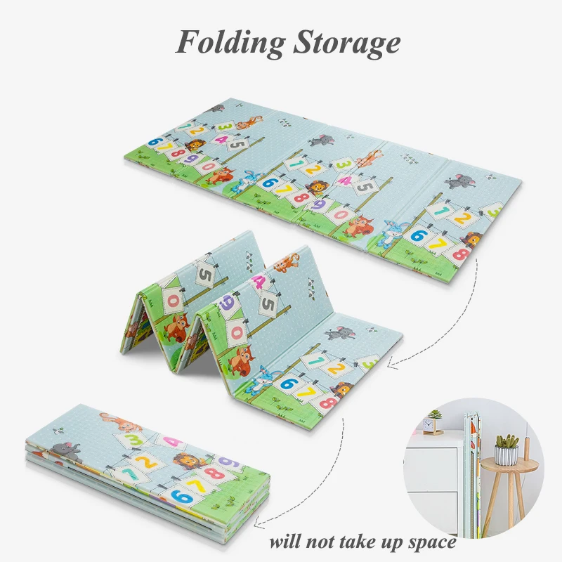 Детский Блестящий складной игровой коврик 180X200 см/71X79IN детский игровой коврик 1 см/0.4IN толщина ковер с рисунком водонепроницаемый Противоскользящий коврик