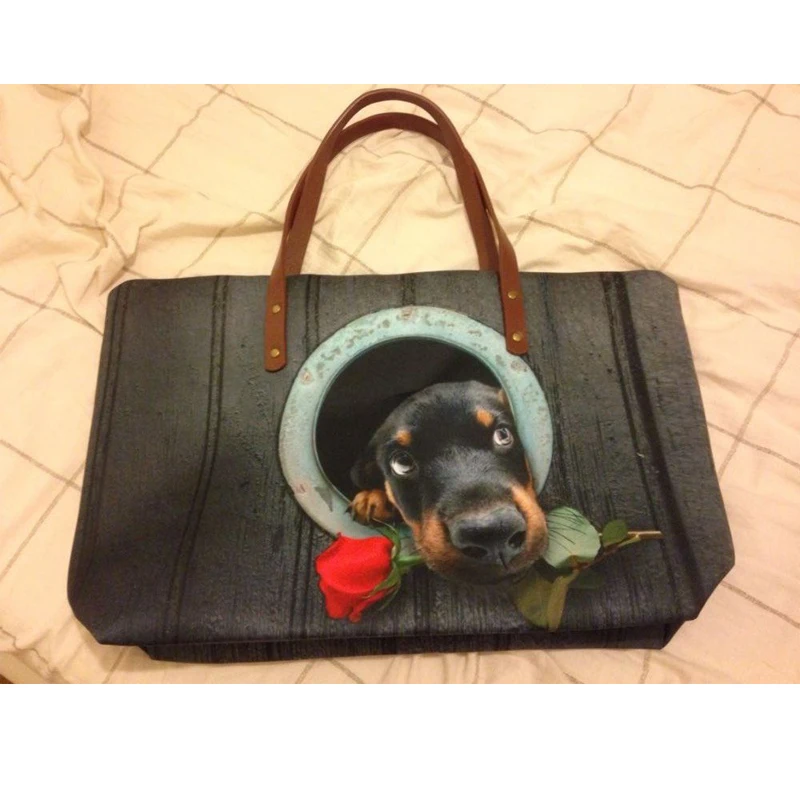 

FORUDESIGNS Cute 3D Pug Dog Women Handbag Fashion Casual Large Shoulder Woman Bag Bolsa Feminine Travel Tote Bag Ladies Bag 2017