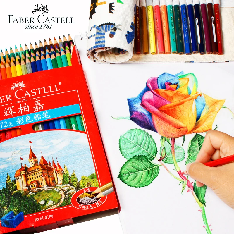 Профессиональные цветные карандаши Faber Castell 72 комплекта точилка сумка для