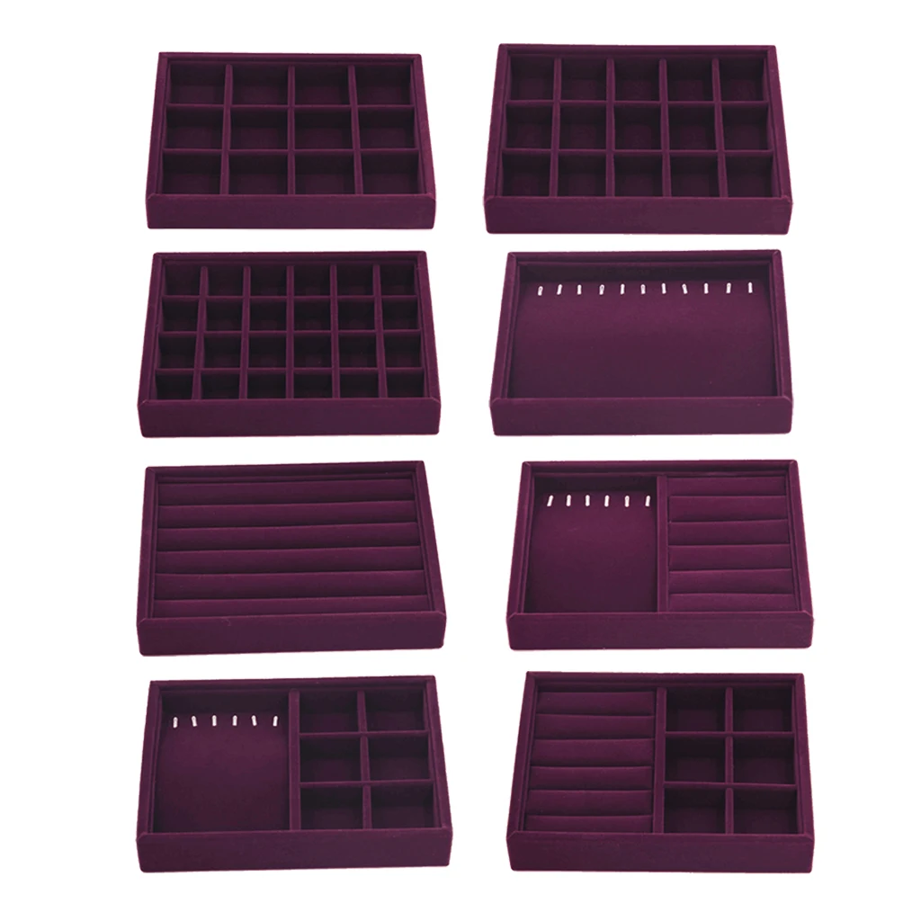 

Multi-Purpose Jewelry Display Tray Necklace Earring Ring Showcase Organizer