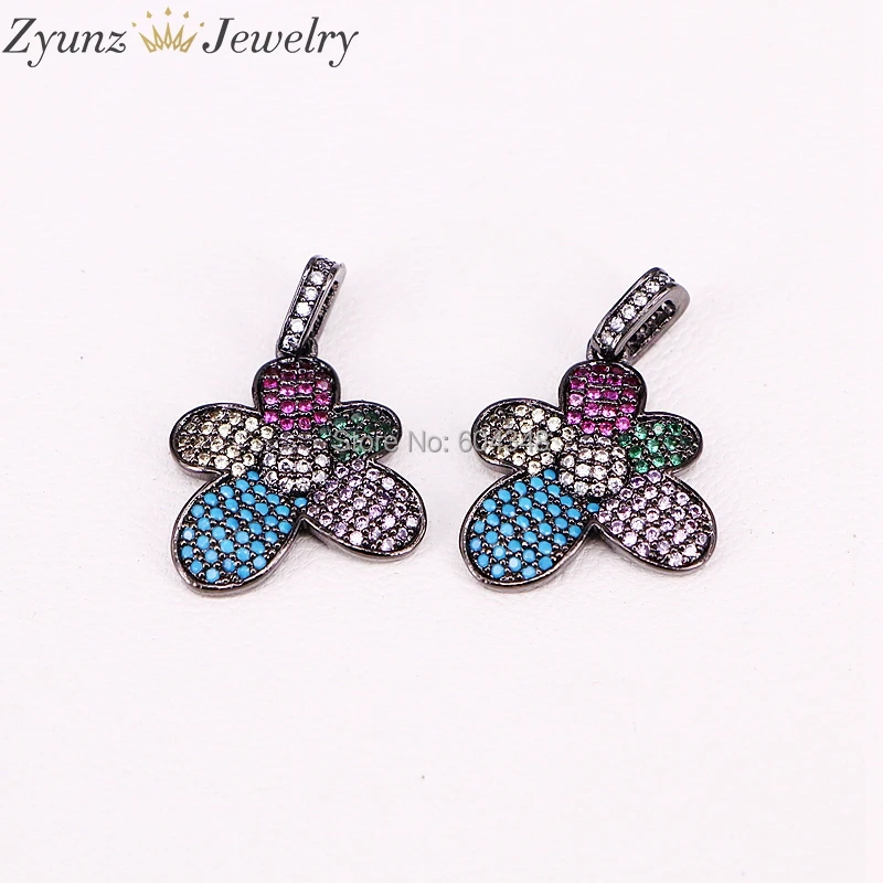 

5 Strands ZYZ296-8606 Women Zircon Jewelry Micro Pave CZ Small size Flower Crystal Zirconia Pendant Chain Necklaces For Women