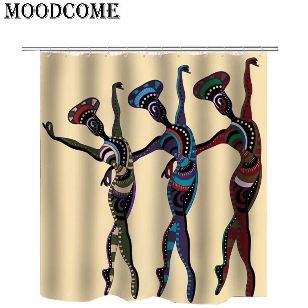 Африканская американская занавеска для душа тканевая ванной комнаты