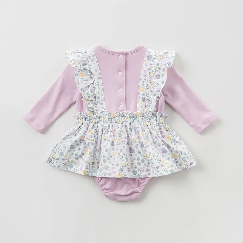 Детский комбинезон с длинным рукавом DBH10042 для новорожденных цветочным принтом