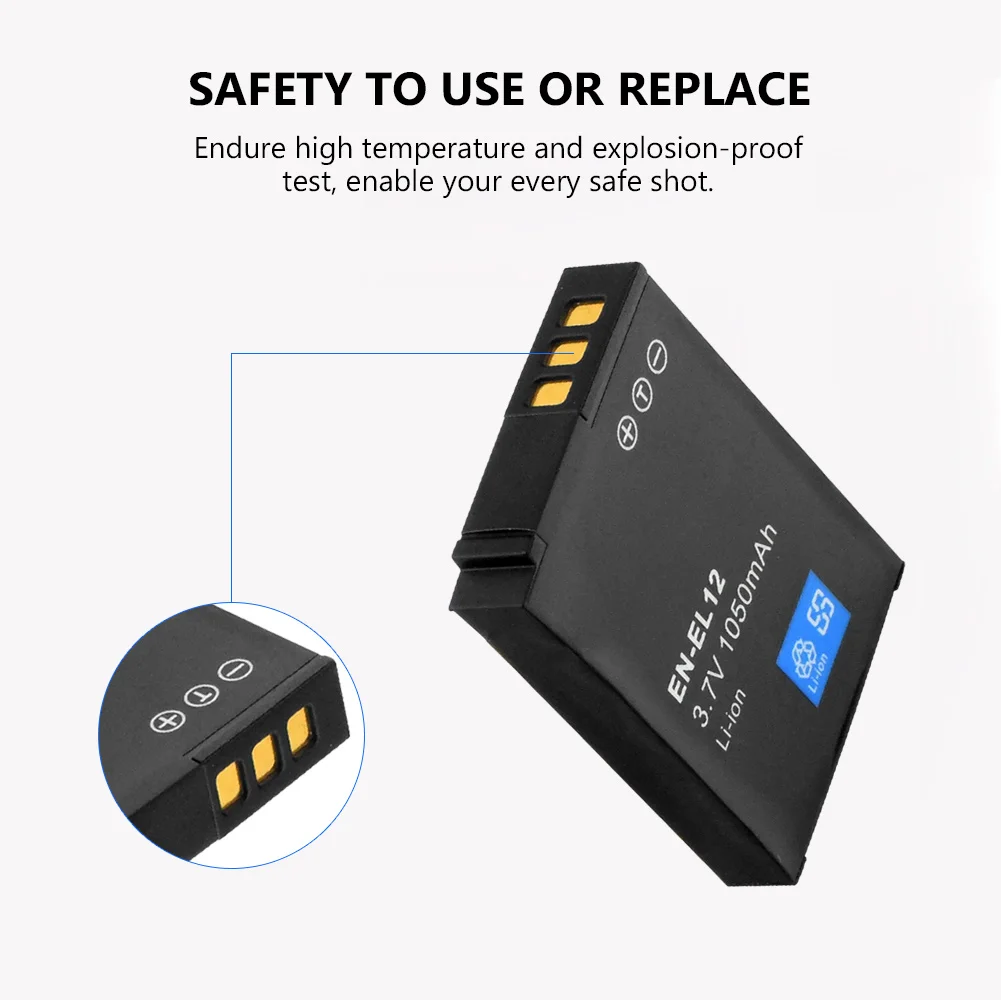 EN-EL12 3,7 v 1050mah Цифровая Перезаряжаемые Li-Ion Камера Батарея для Nikon Coolpix S610 S610c S710 S620 S630 S8000 S6000 S640 S70