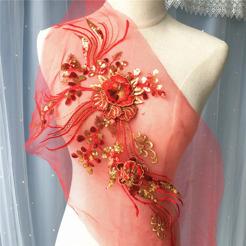 Большие золотые сетчатые нашивки с блестками para vestuario apliques de roupa декоративные для