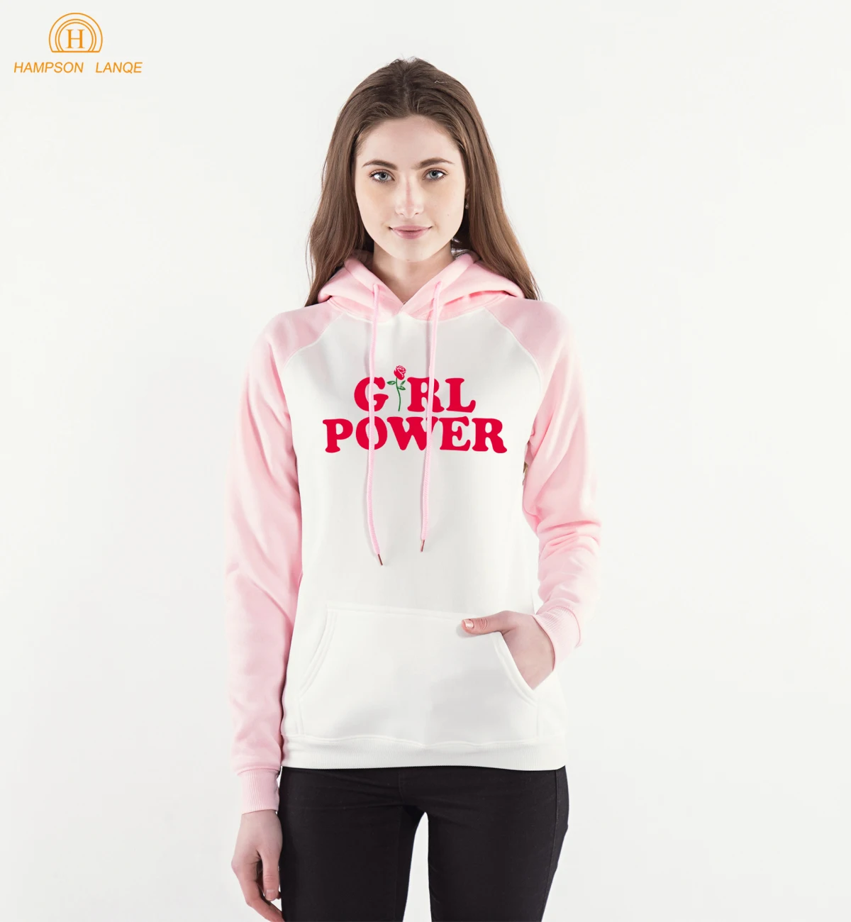 Винтажная толстовка реглан с капюшоном для девушек Power & Rose брендовые свитшоты