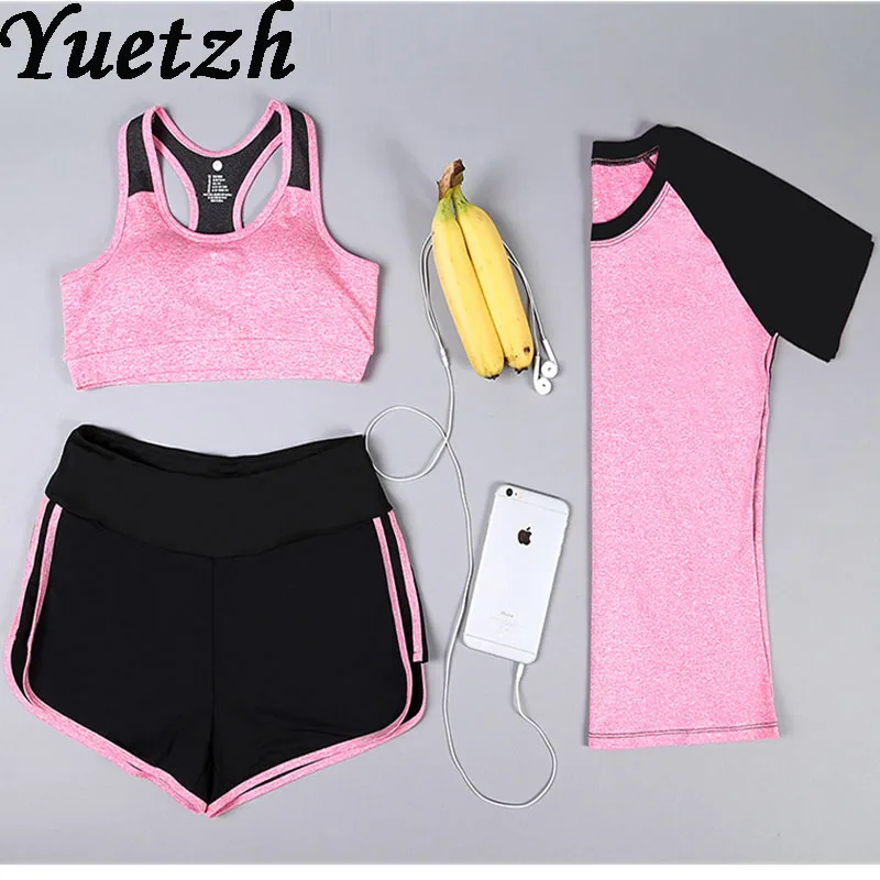 Лидер продаж женский спортивный костюм из 3 предметов для бега спортивная одежда