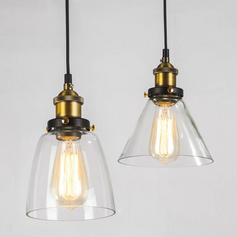 Американский винтажный подвесной светильник из янтарного стекла E27 Эдисон лампа