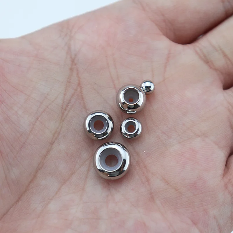 Бусины пробки из нержавеющей стали с резиновым сердечником 10 шт./лот 6/8/10