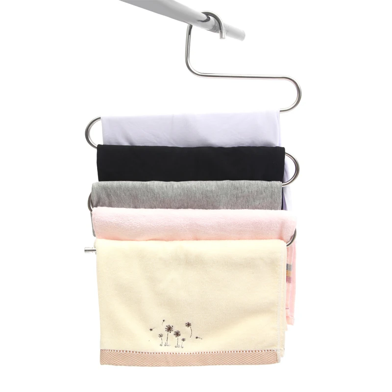 5 уровневая вешалка для брюк из нержавеющей стали одежды шкаф хранения Бытовые