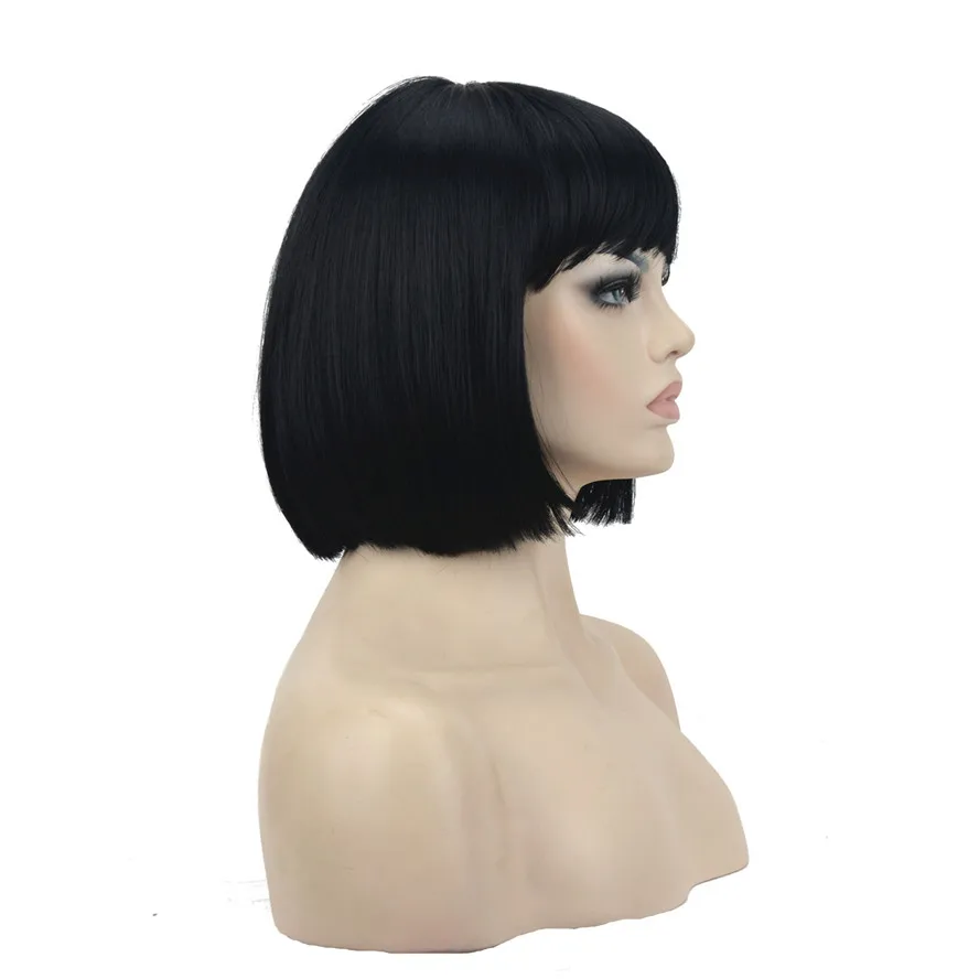 GX5339-Black StrongBeauty женские парики боб черные волосы короткие прямые натуральные синтетические монолитным парик - Цвет: GX5339-Black