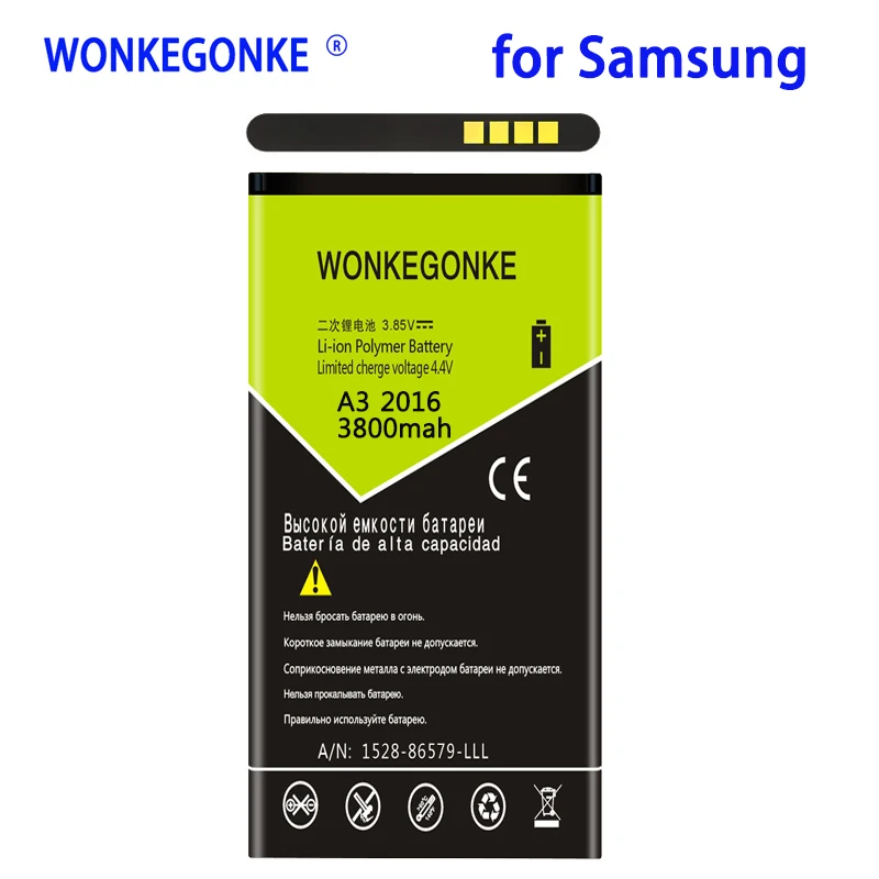 WONKEGONKE 3800mah EB BA310ABE аккумулятор для Samsung Galaxy A310 A3 A3100 A310F 2016 Edition A5310|Аккумуляторы