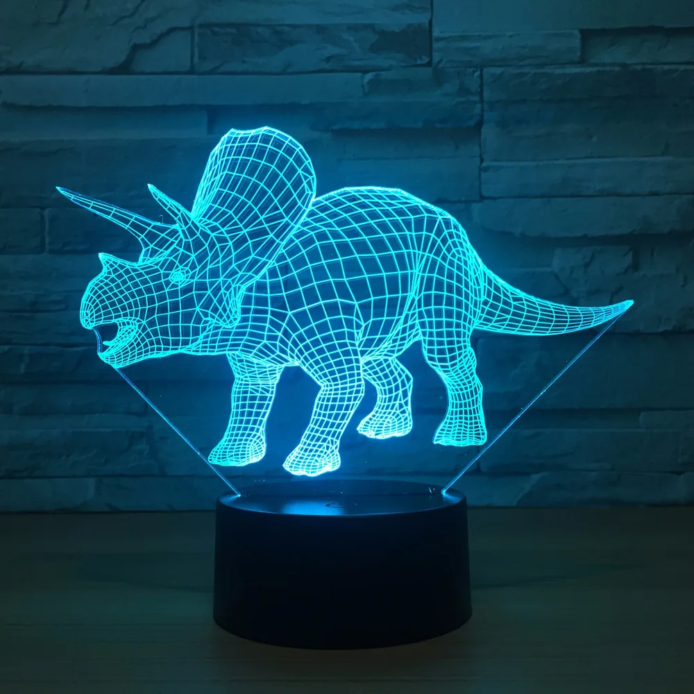 Динозавр Новинка 3D настольная лампа Luminaria Светодиодные ночные светильники Usb