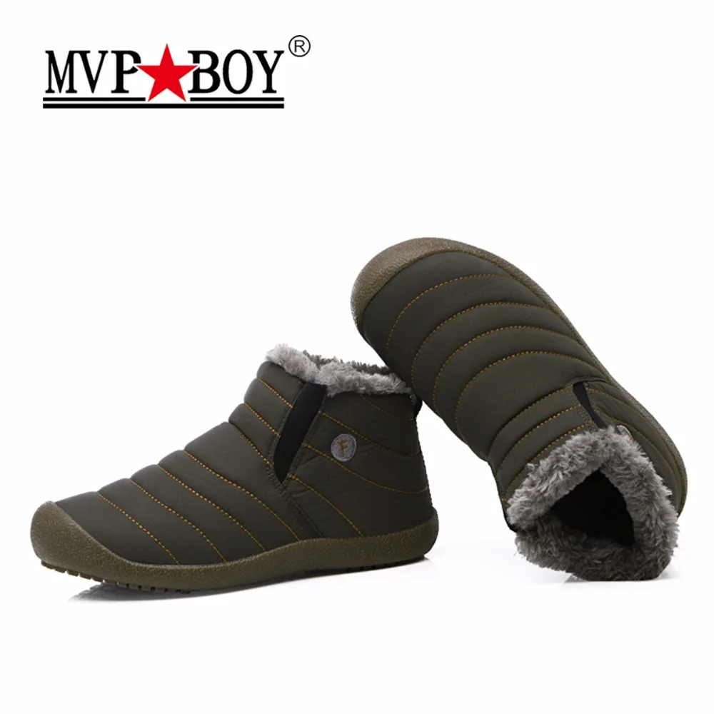 MVP BOY Big Size Winter Men Snow Shoes Man Boot Lightweight Ankle Boots Warm Waterproof Mens Rain 2017 New Furry | Обувь