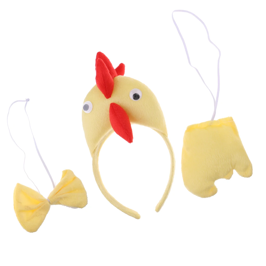 3 шт./компл. унисекс Детская повязка на голову с маленьким цыпленком хвост галстук