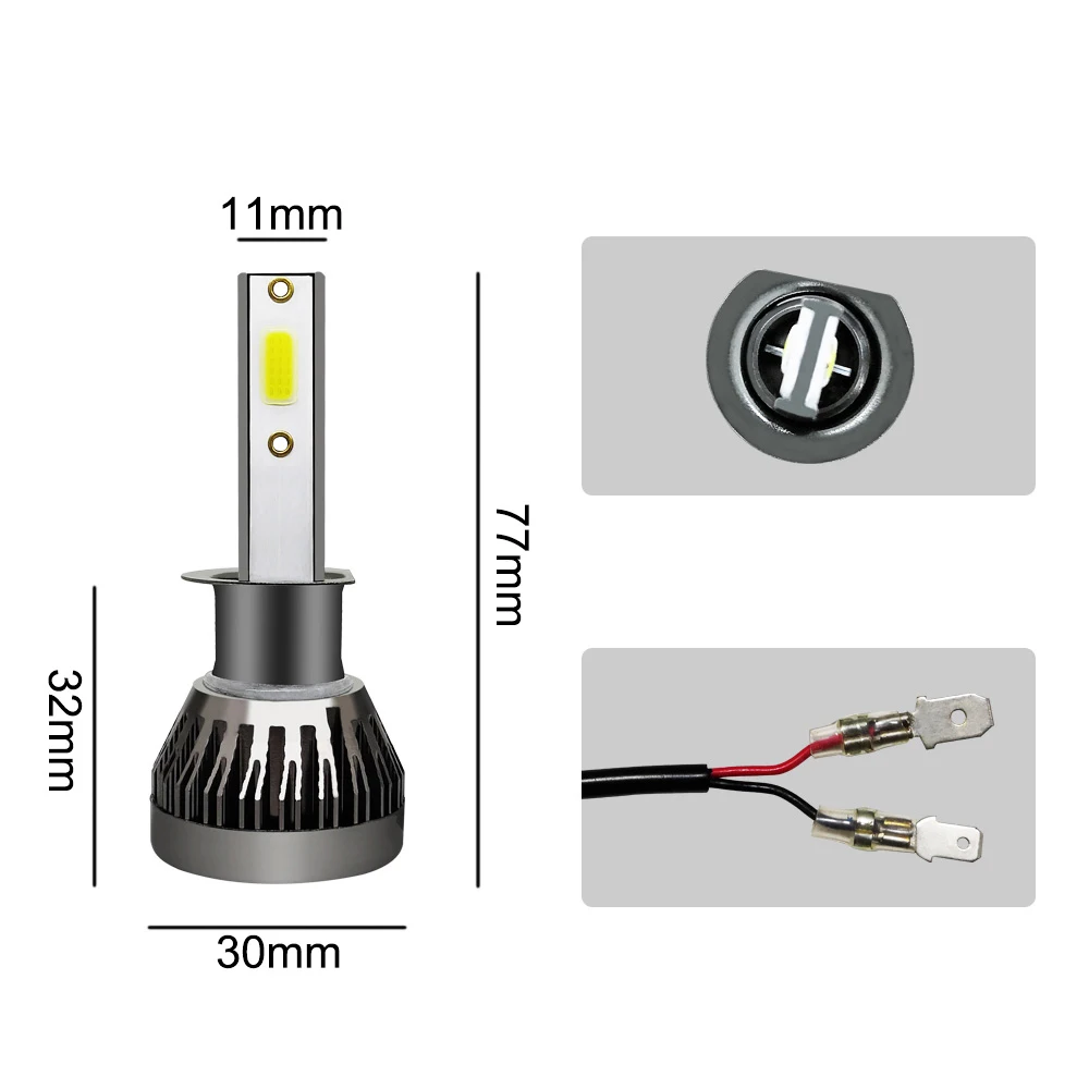 2PCs Mini LED Car Headlight Lamp LED Bulb Super Bright 6000K Driving Bulbs Auto Turbo LED Safety Car Headlight 36W 6000LM