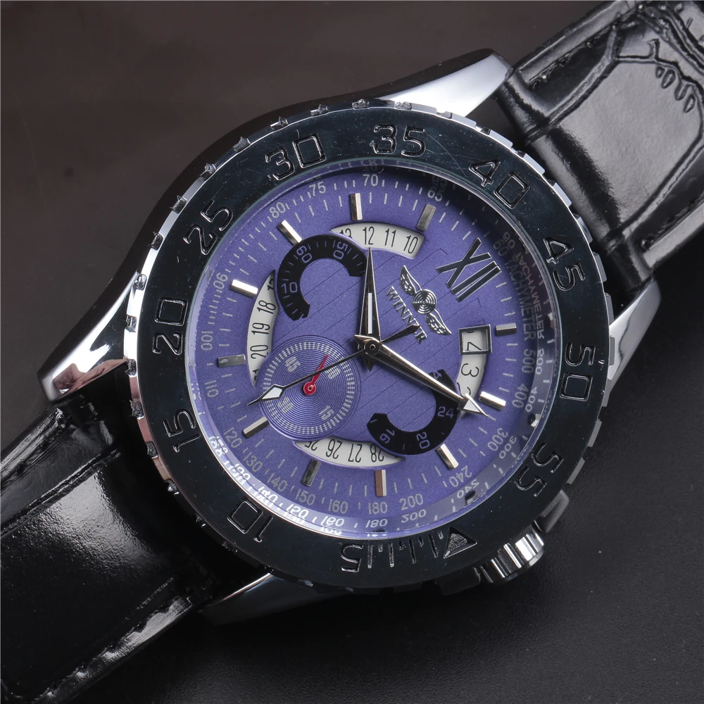 Роскошный бренд Winner Модный повседневный хронограф из нержавеющей стали