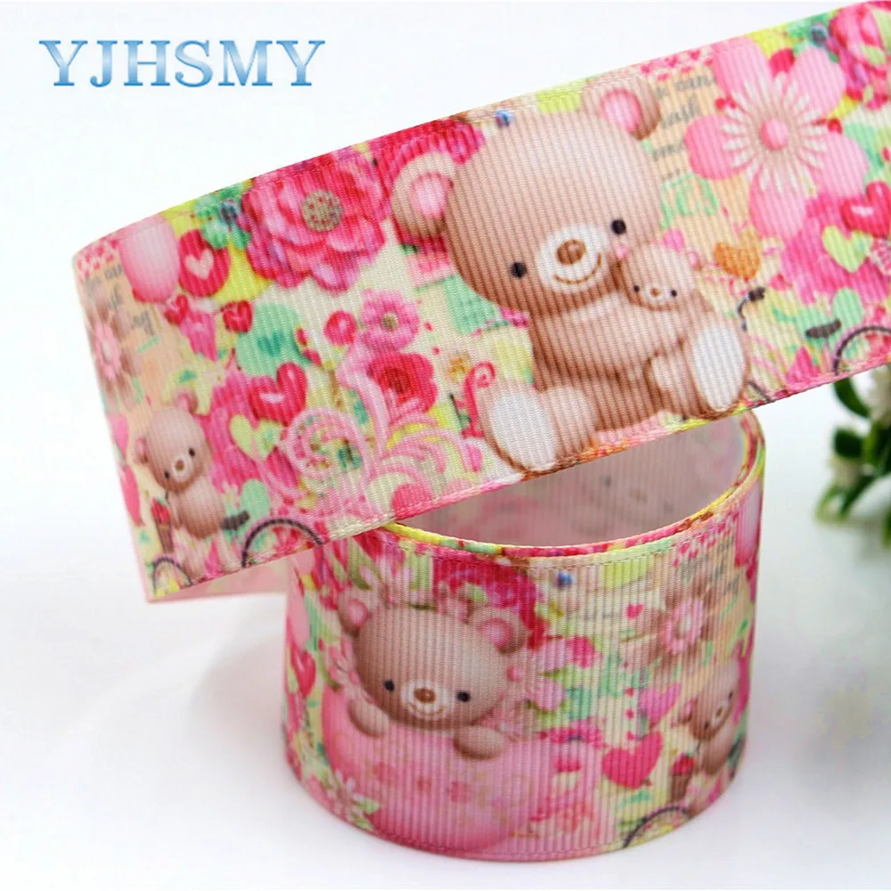YJHSMY 1712273 38 мм 10 ярдов Мультяшные ленты термопечать grosgrain Свадебные аксессуары DIY