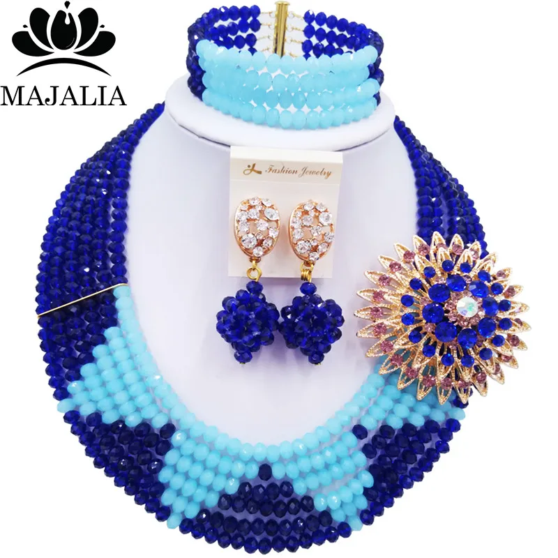 Majalia Pretty Black женский Африканский ювелирный набор нигерийские Свадебные хрустальные наборы 6ST0043