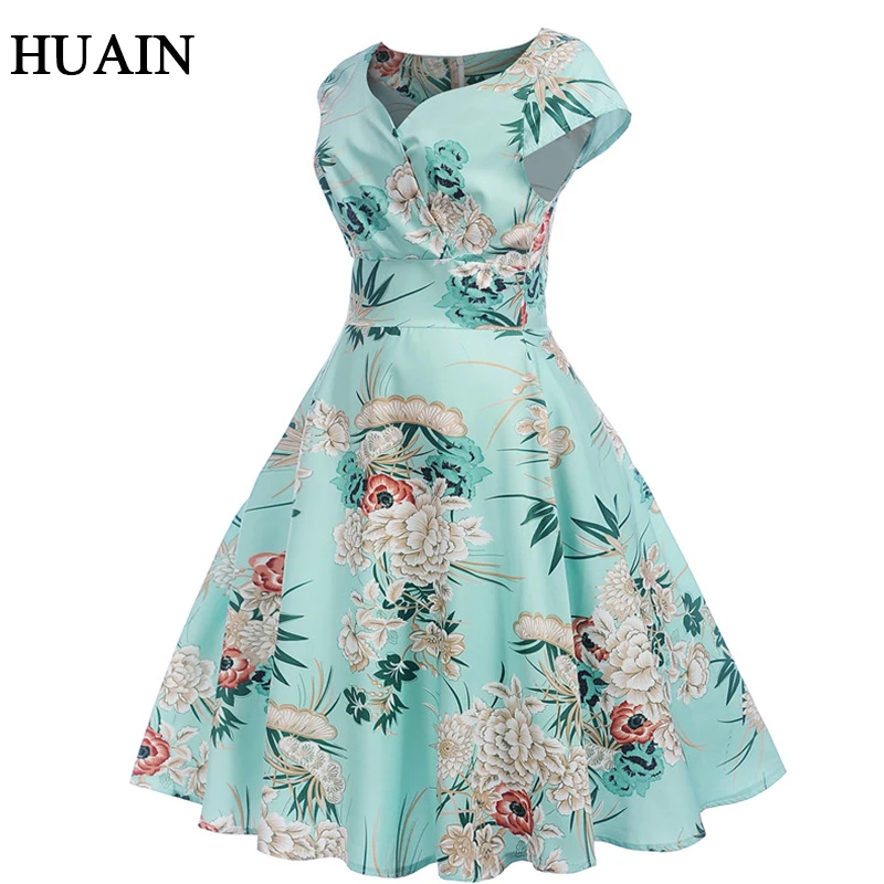 Женское винтажное платье для фитнеса элегантное с цветочным принтом в