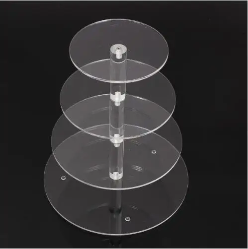 Акриловая Свадебная подставка 4 слоя прозрачная акриловая для кексов тортов