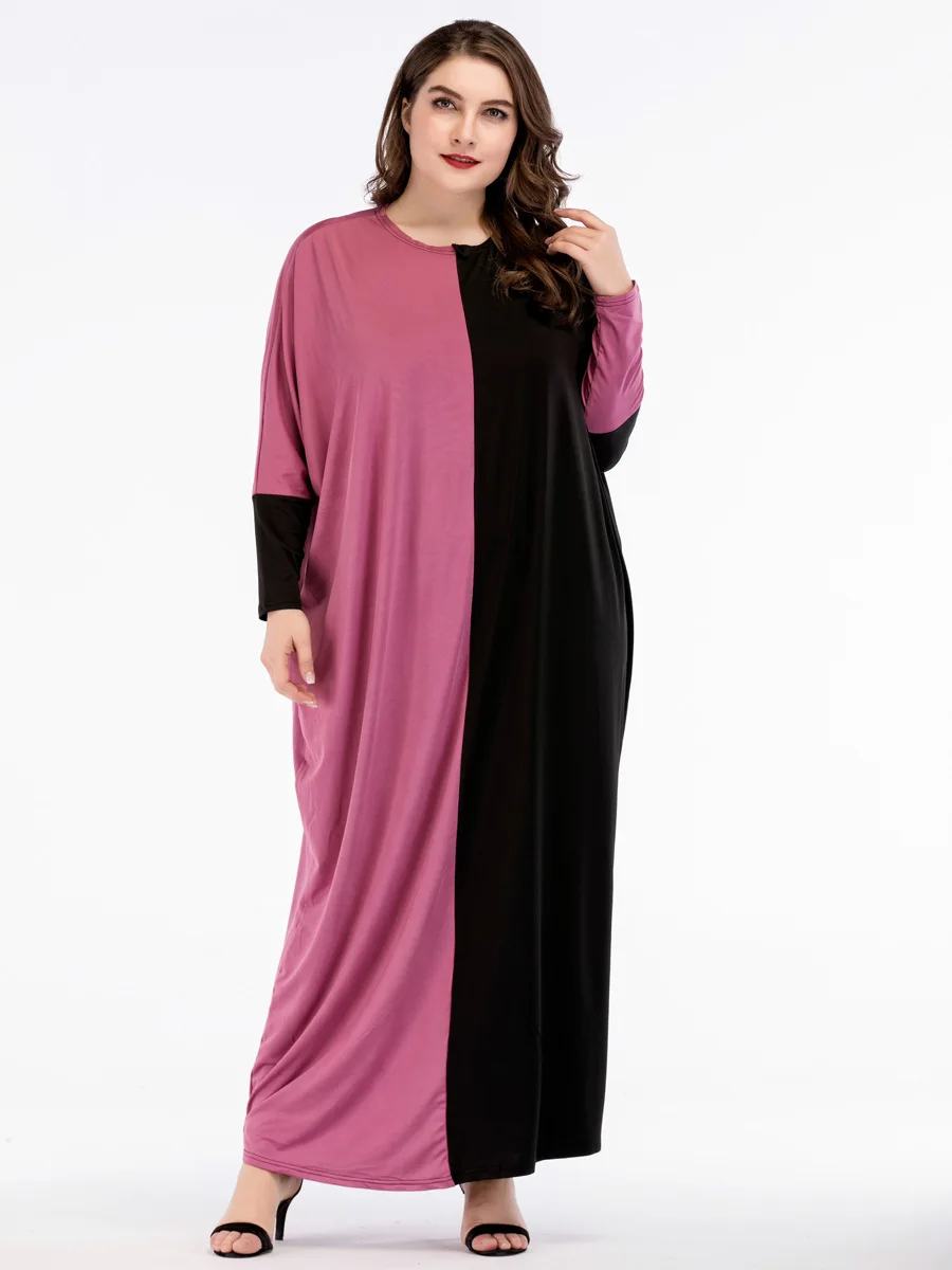Мусульманское abaya красное черное арабское Женское Платье макси с длинным рукавом