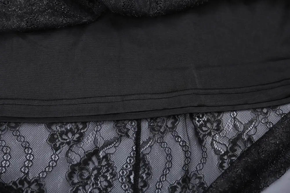 Женское кружевное платье с оборками MINSUNDA Элегантное расклешенное средней длины