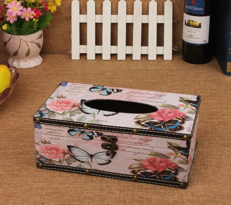 Американский стиль домашняя коробка для салфеток ретро кожаный диспенсер